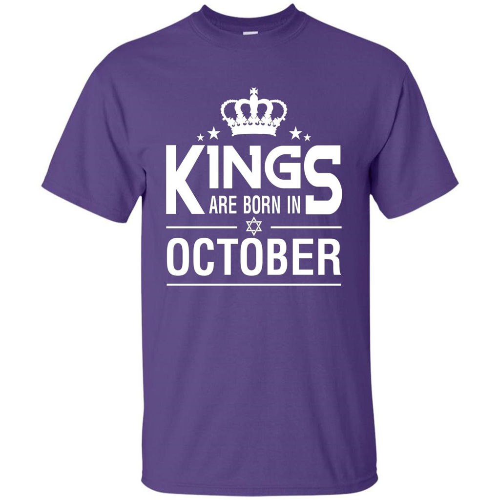 October Birthday T-shirt Kings Are Born In October Purple