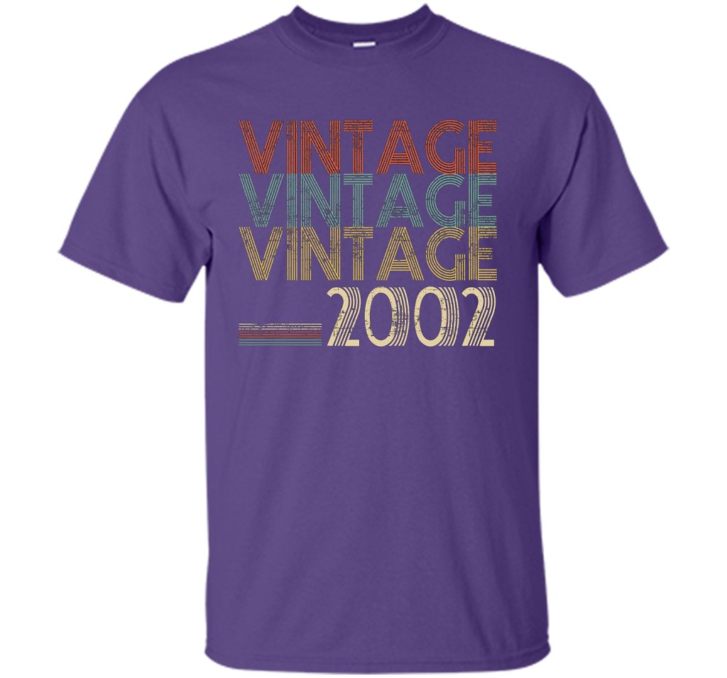 Retro Classic Vintage 2002 - 15th Gift 15 Yrs Years Old cool shirt Purple