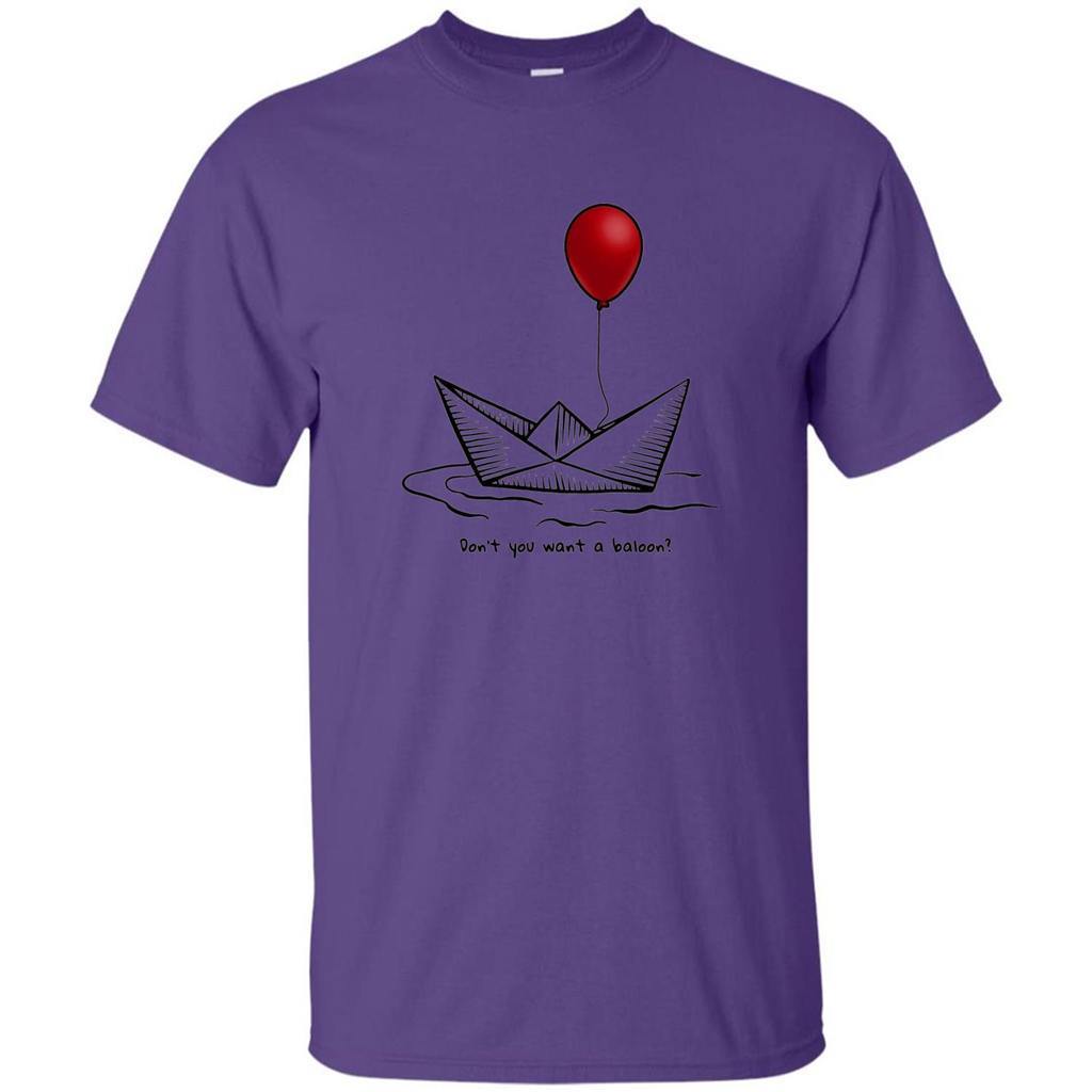 Red Balloon Horror Halloween T-shirt Purple