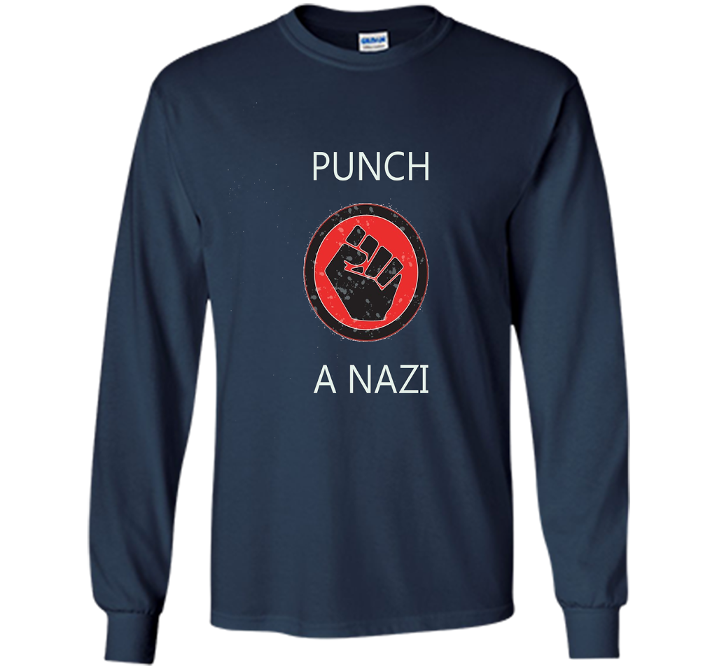Punch A Nazi - Statement T-shirt shirt Navy