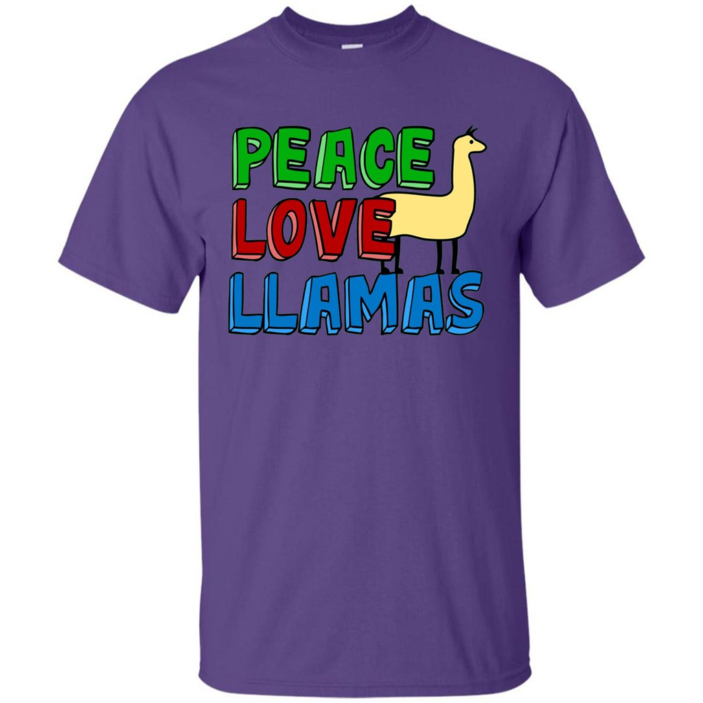 Peace Love Llamas T-shirt Purple