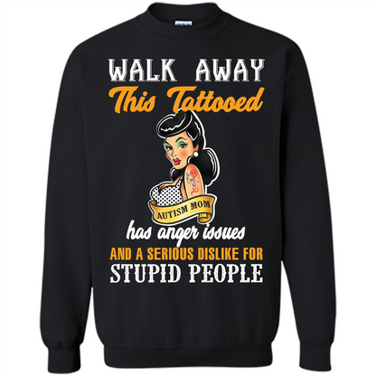 Autism Awareness T-shirt Walk Away This Tattooed Black