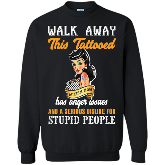 Autism Awareness T-shirt Walk Away This Tattooed Black