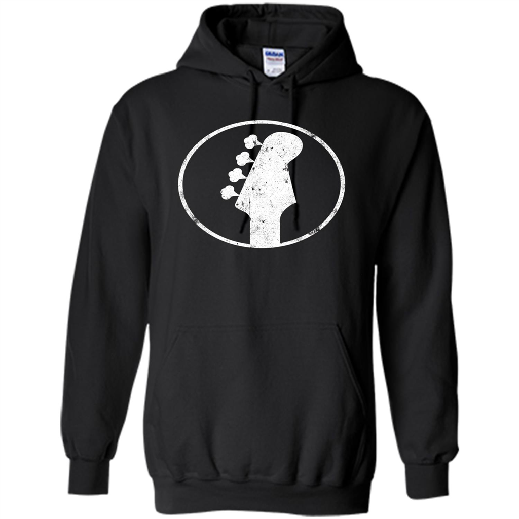 Bass Player - 4 String Headstock Distressed Bass T-shirt Black