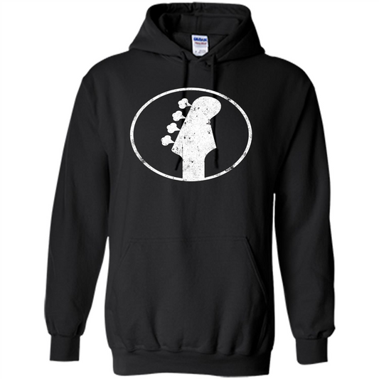 Bass Player - 4 String Headstock Distressed Bass T-shirt Black