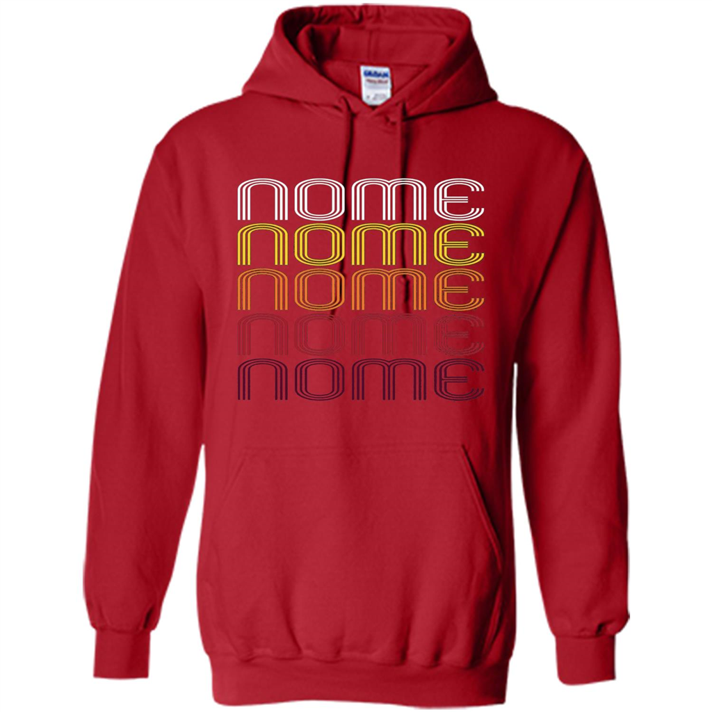 Nome, Vintage Style Alaska T-shirt Red