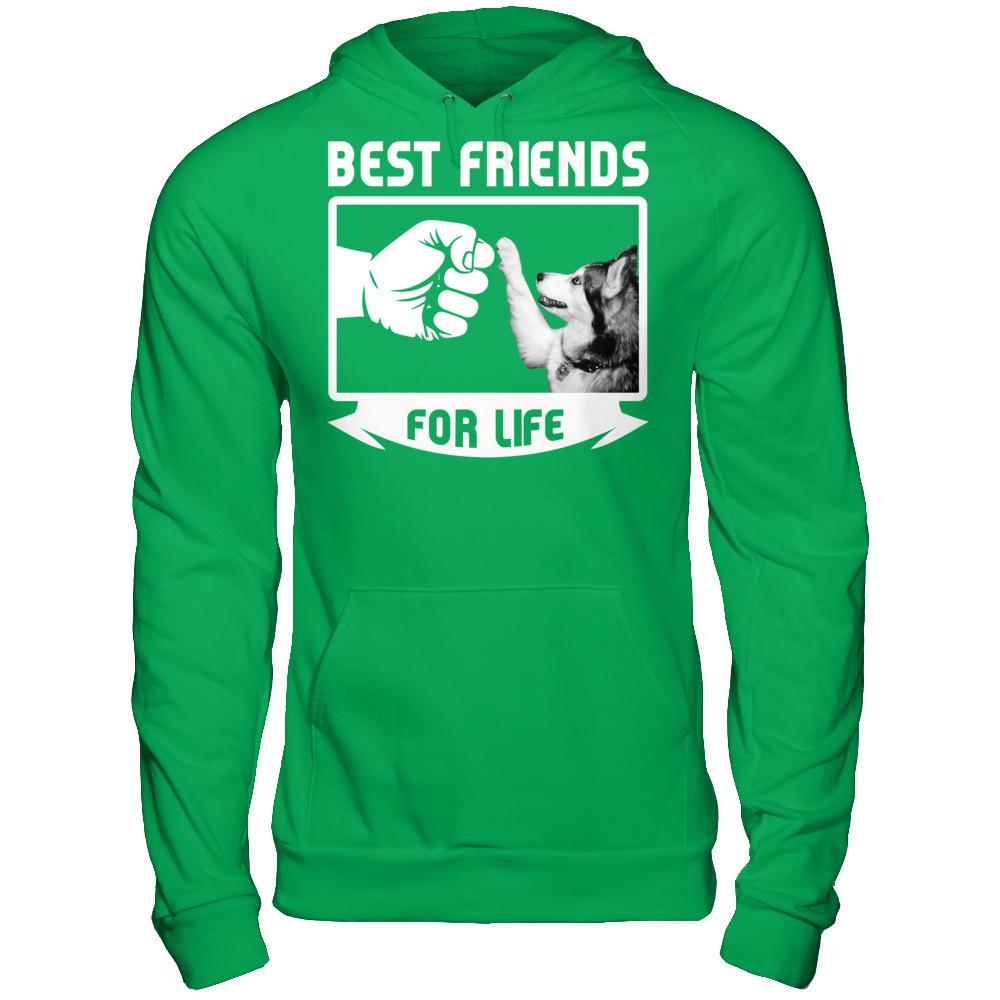 Dog - Best Friends For Life T-shirt Gildan - Pullover Hoodie Irish Green