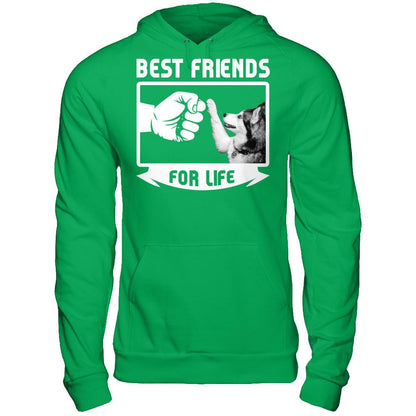 Dog - Best Friends For Life T-shirt Gildan - Pullover Hoodie Irish Green