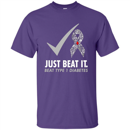 Just Beat It T-shirt Beat Type 1 Diabetes Purple