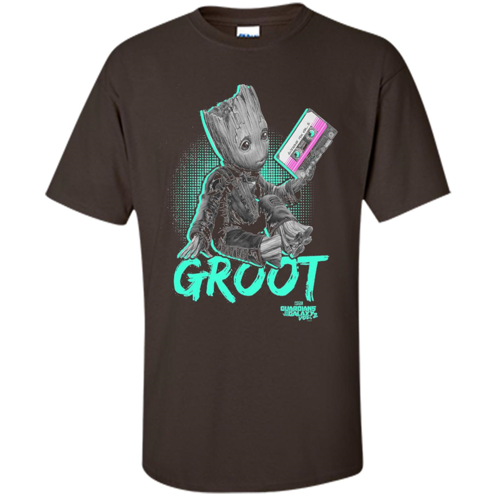 Groot Guardians of Galaxy 2 Mix Tape Graphic T-Shirt Dark Chocolate