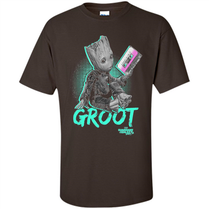 Groot Guardians of Galaxy 2 Mix Tape Graphic T-Shirt Dark Chocolate