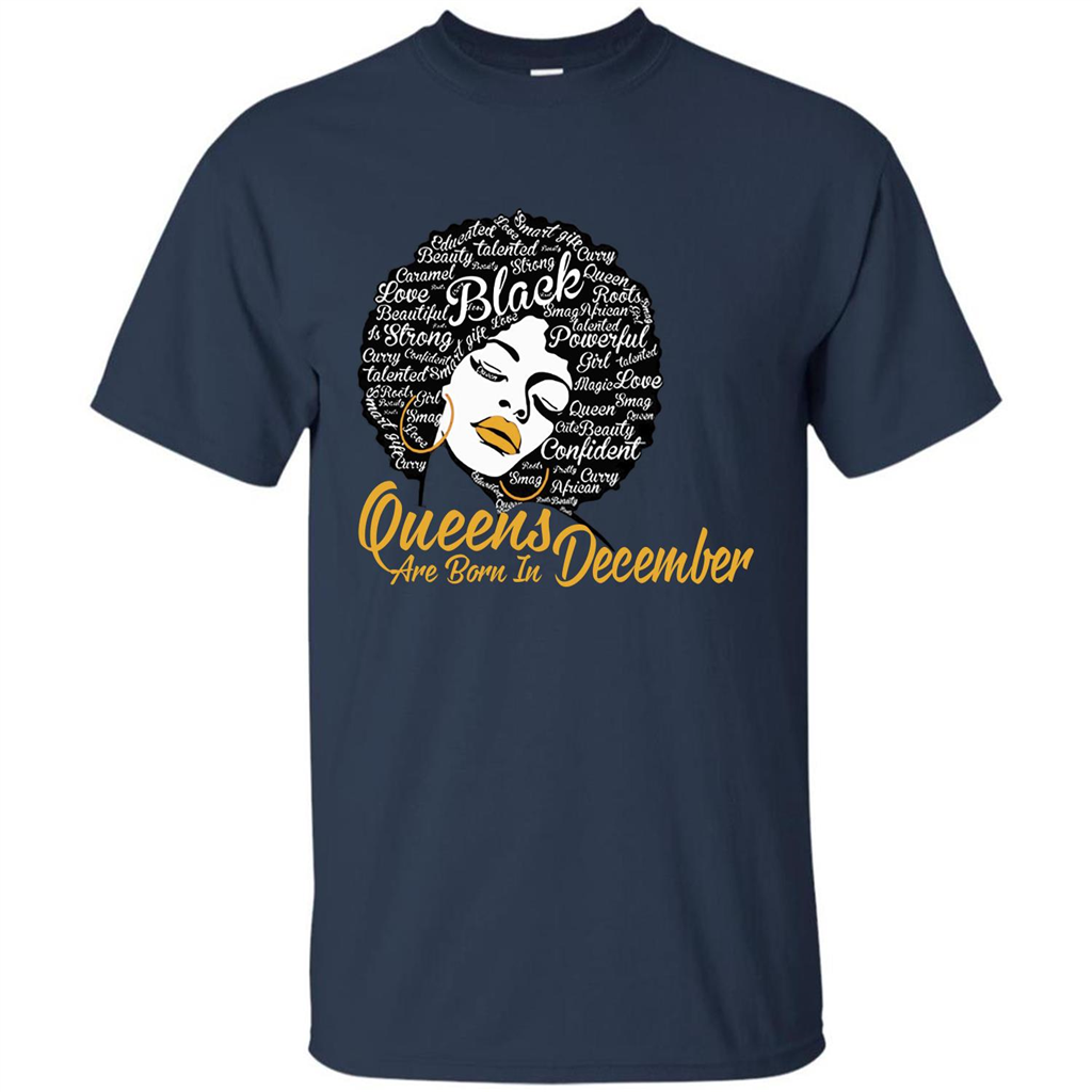 Queen Are Born In December T-shirt Navy