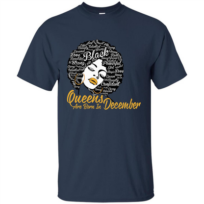Queen Are Born In December T-shirt Navy