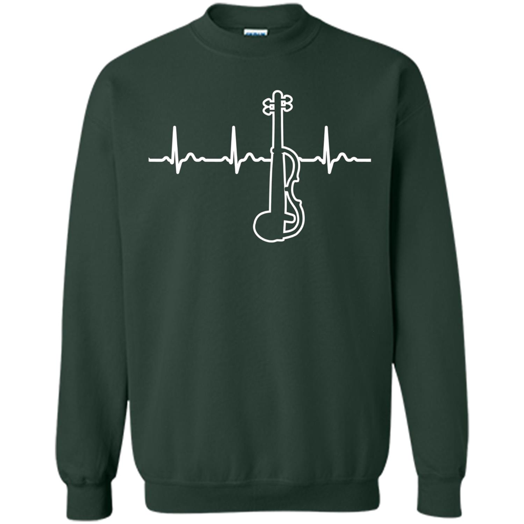 Electric Violin Heartbeat T-Shirt Special Instrument T-shirt Forest Green