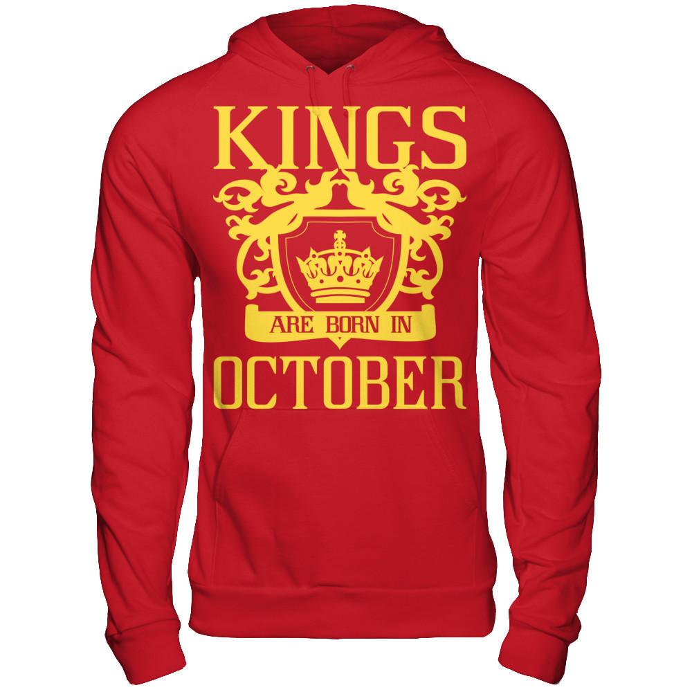 Kings Are Born In October T-shirt Gildan - Pullover Hoodie Red