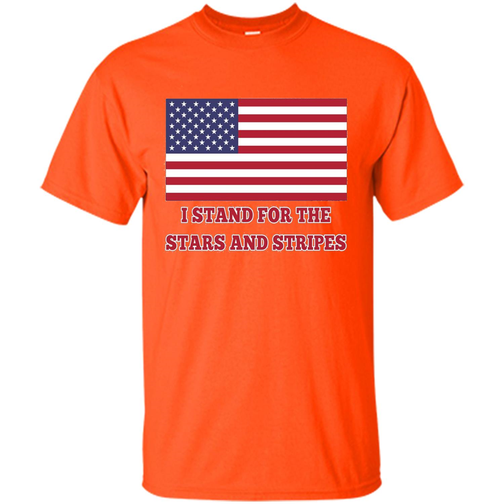 I Stand For The Star And Stripes American Flag T-shirt Orange
