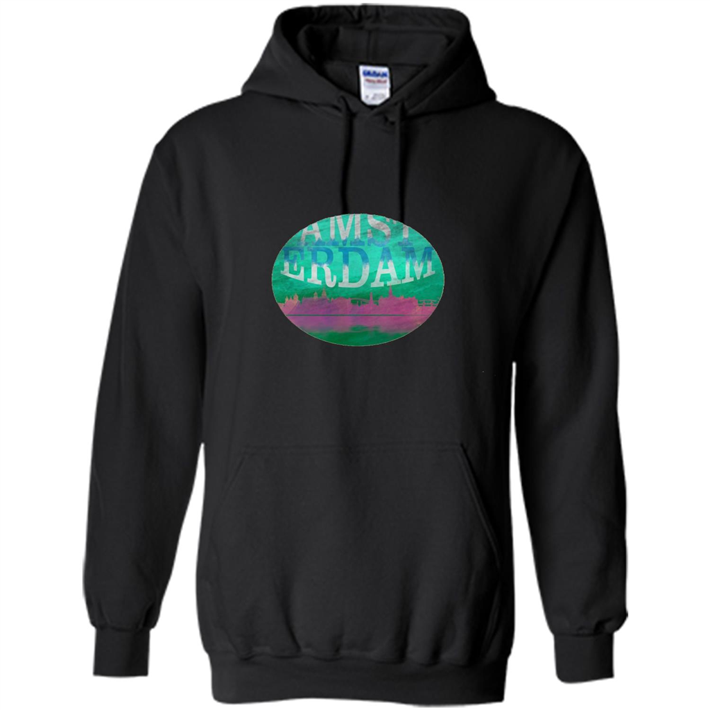 Amsterdam Skyline Horizon Sunset Love Netherlands T-shirt Orange