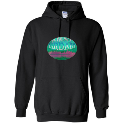 Amsterdam Skyline Horizon Sunset Love Netherlands T-shirt Orange