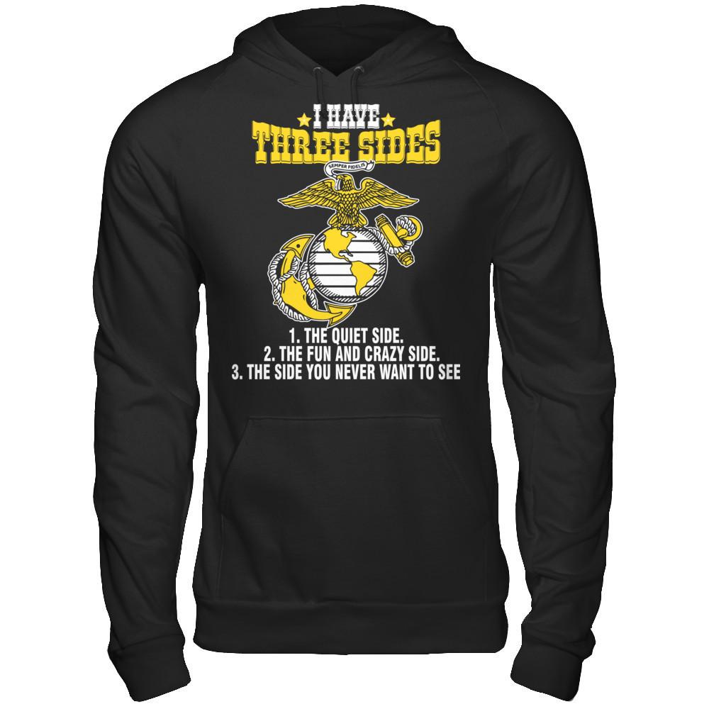 I Have Three Sides The Quiet Side The Fun And Crazy Side The Side You Never Want To See T-shirt Gildan - Pullover Hoodie Black