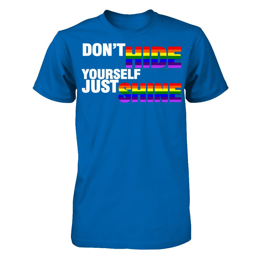 LGBT T-shirt Don't Hide Yourself Just Shine Gildan - Short Sleeve Tee Royal