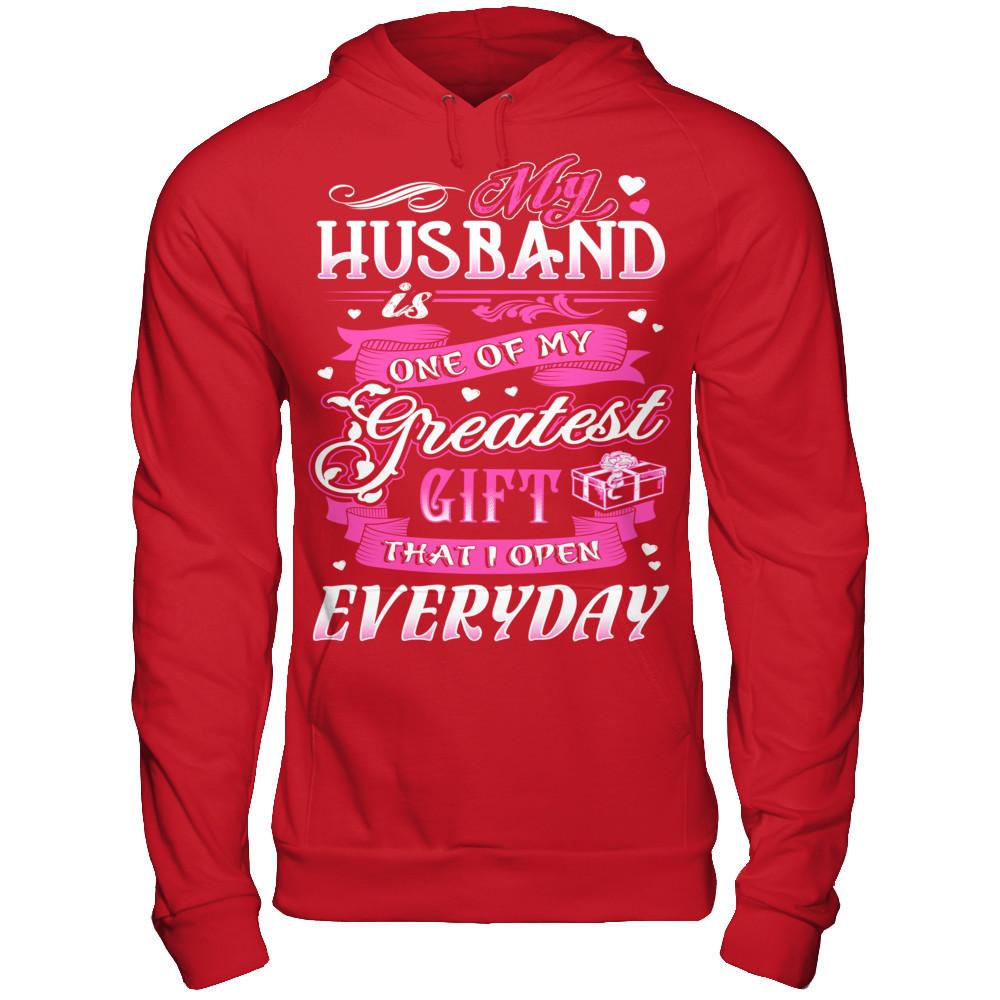 My Husband Is One Of My Greatest Gift T-shirt Gildan - Pullover Hoodie Red
