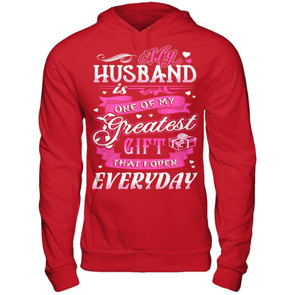 My Husband Is One Of My Greatest Gift T-shirt Gildan - Pullover Hoodie Red