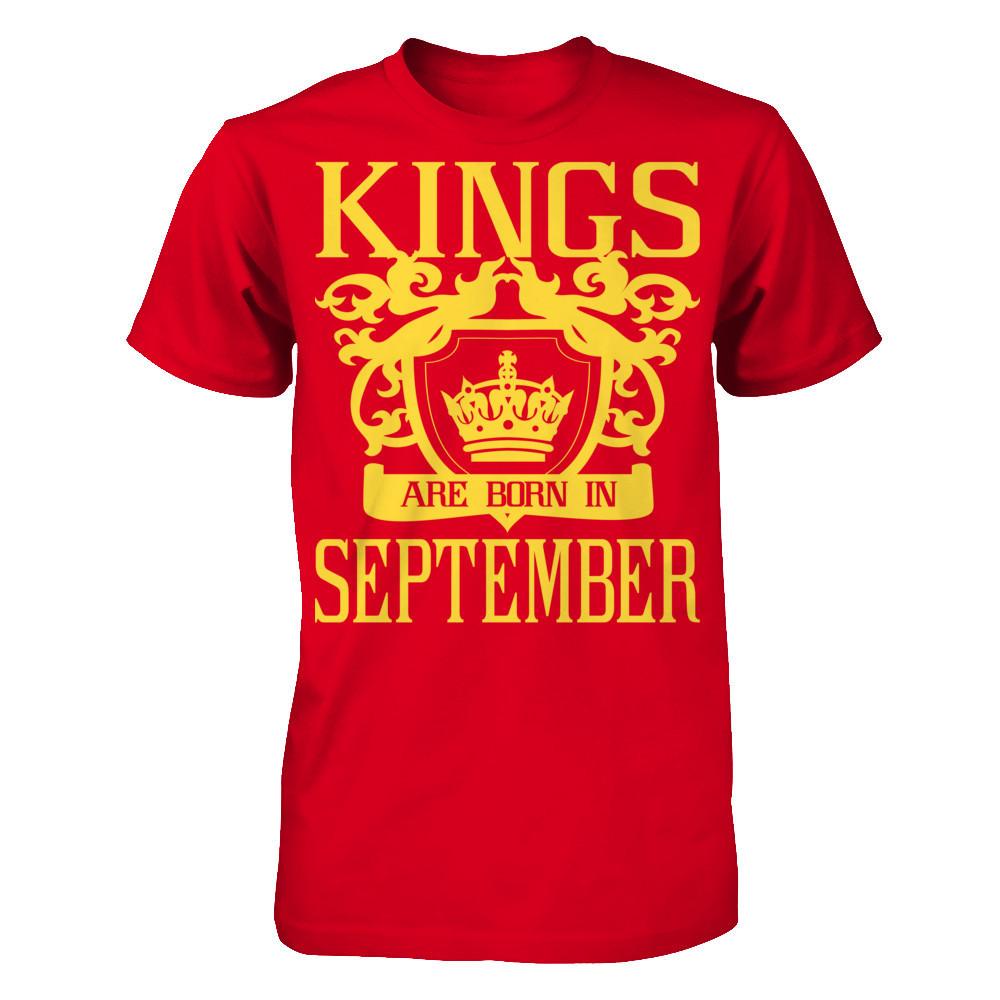 Kings Are Born In September T-shirt Next Level - Unisex Fitted Tee Red