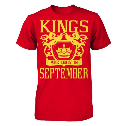 Kings Are Born In September T-shirt Next Level - Unisex Fitted Tee Red