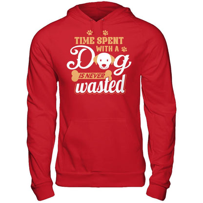 Time Spent With A Dog Is Never Wasted Gildan - Pullover Hoodie Red