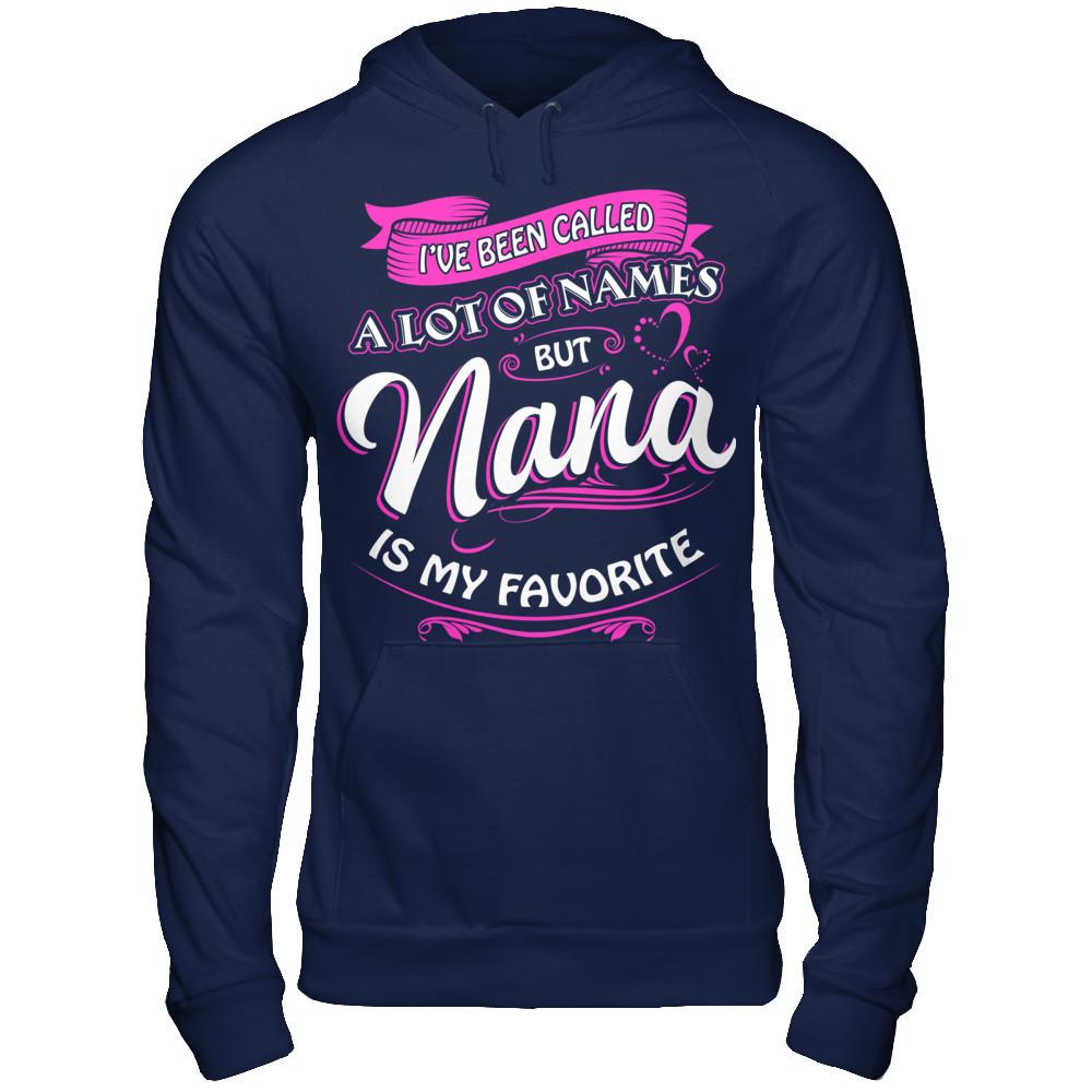 Nana Is My Favorite Name T-shirt Gildan - Pullover Hoodie Navy