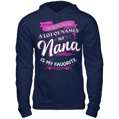 Nana Is My Favorite Name T-shirt Gildan - Pullover Hoodie Navy