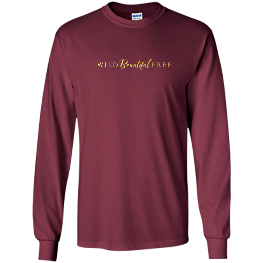Wild Beautiful Free Logo T-shirt with Endangered Species Maroon