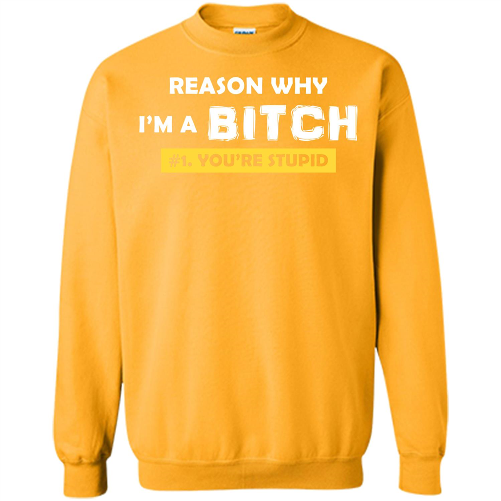 Funny T-shirt Reason Why I'm A Bitch, You're Stupid Gold
