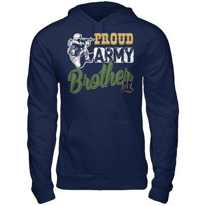 Proud Army Brother T-shirt Gildan - Pullover Hoodie Navy