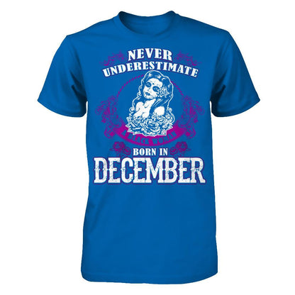Never Underestimate A Black Woman Born In December Gildan - Short Sleeve Tee Royal