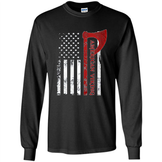 American Viking Flag Shirt Patriotic American T-shirt Black
