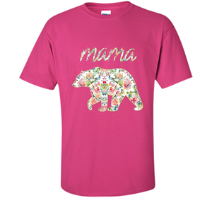 Mama Bear Floral Tee, Mom Graphic T-Shirt, Matching Family shirt