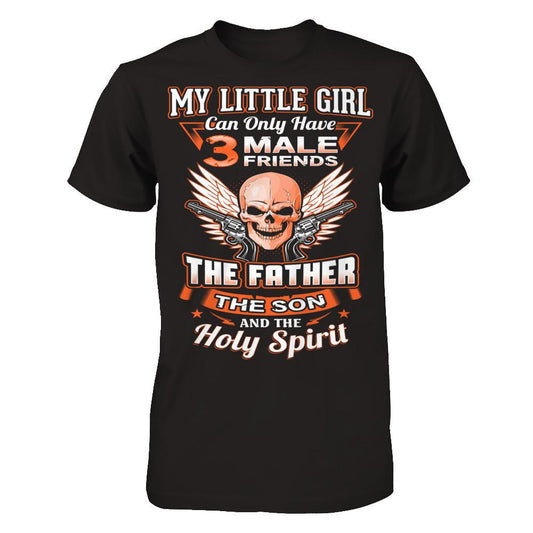 My Little Girl Can Only Have 3 Male Friends: The Father, The Son And The Holy Spirit Next Level - Unisex Fitted Tee Black