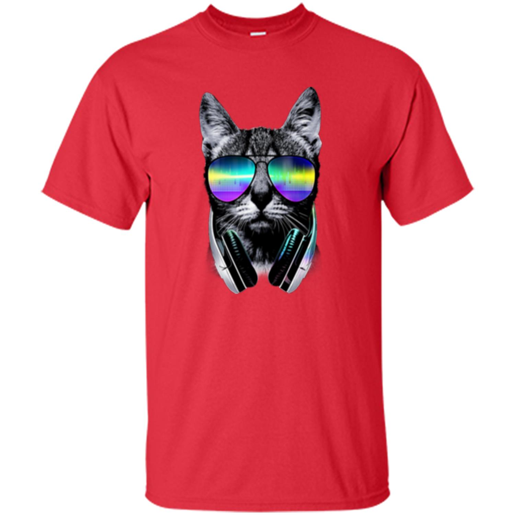 Music Lover Cat T-shirt Red