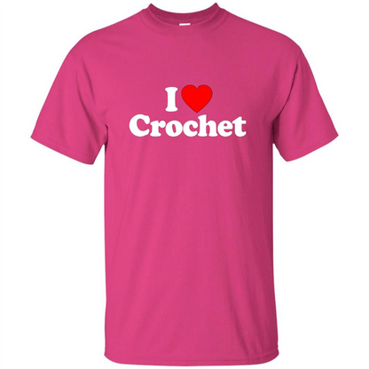 I Love Heart Crochet T-shirt Heliconia