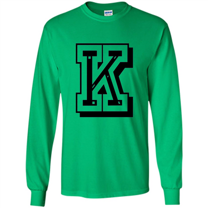Letter K Initial T-Shirt for Names or Spelling Words Irish Green
