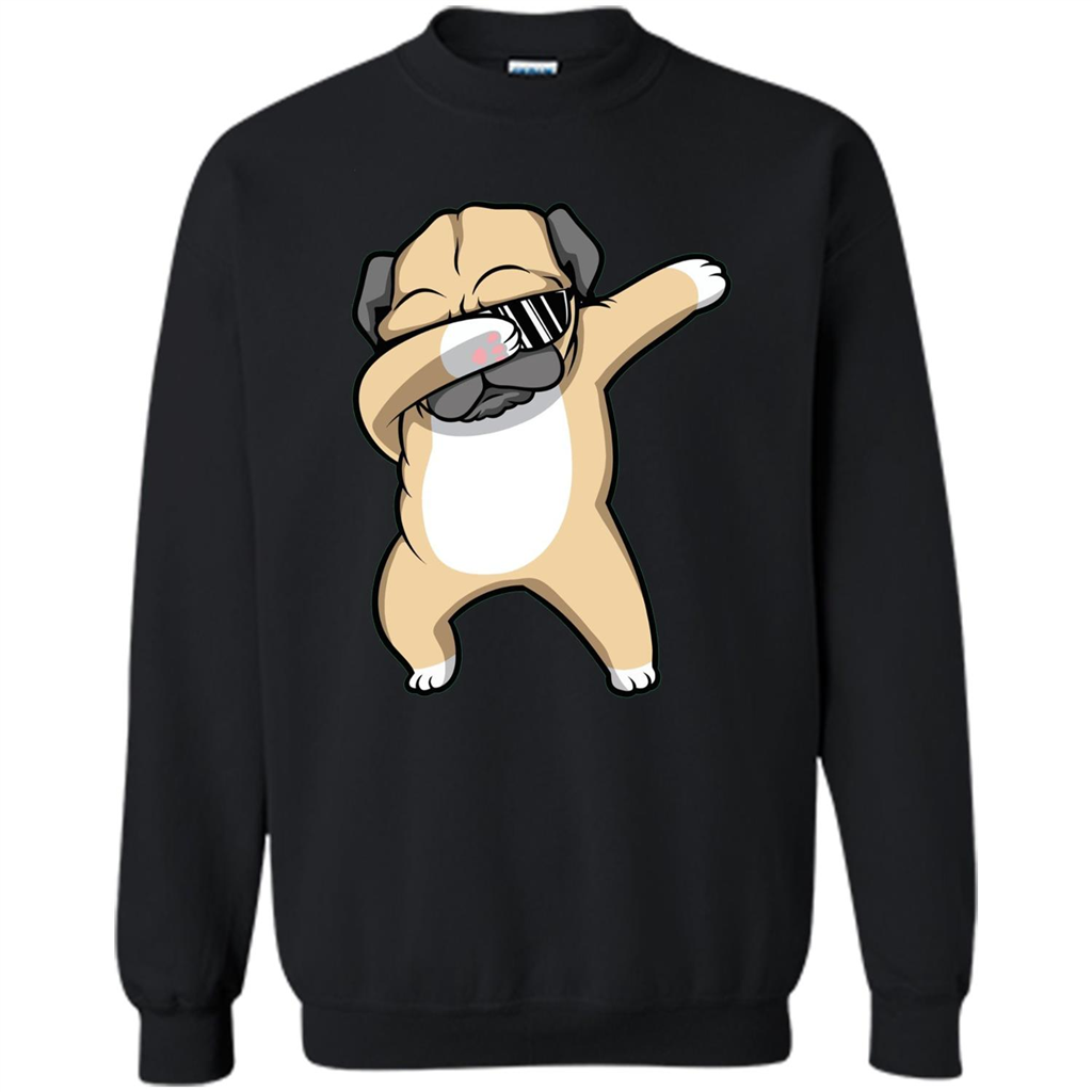 Dabbing Pug T-shirt Funny Cute Dog Dab Dance T-Shirt Black