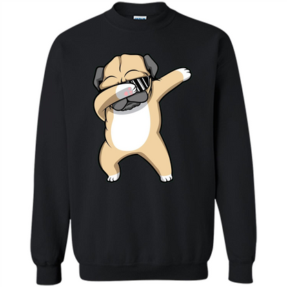 Dabbing Pug T-shirt Funny Cute Dog Dab Dance T-Shirt Black