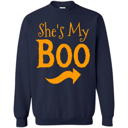 She's My Boo - Halloween Couples T-shirts For Him and Her Navy