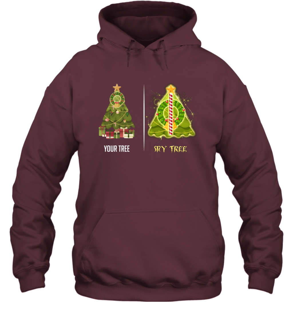 Harry Potter Christmas Tree Hoodie Hoodie Maroon