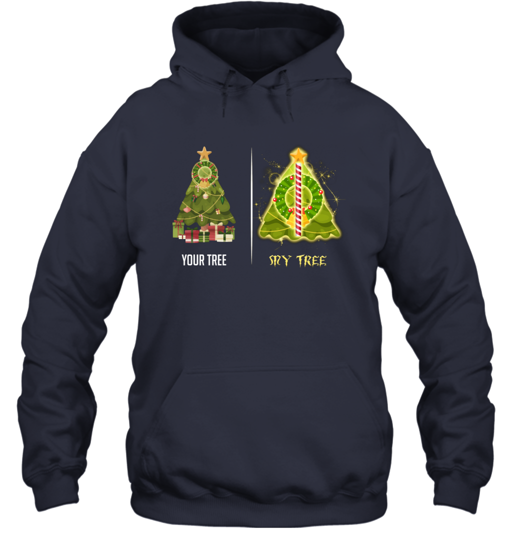 Harry Potter Christmas Tree Hoodie Hoodie Navy