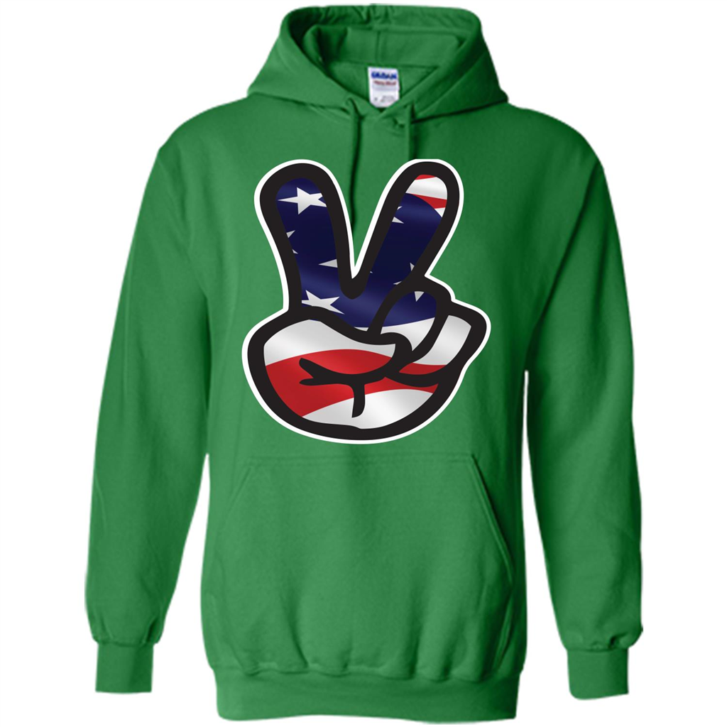 Amreican Flag Peace Guy T-shirt Irish Green