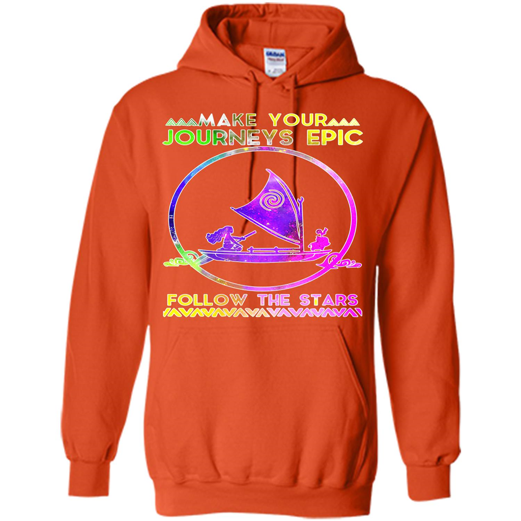 Movie T-shirt Make Your Journeys Epic Follow The Stars Orange