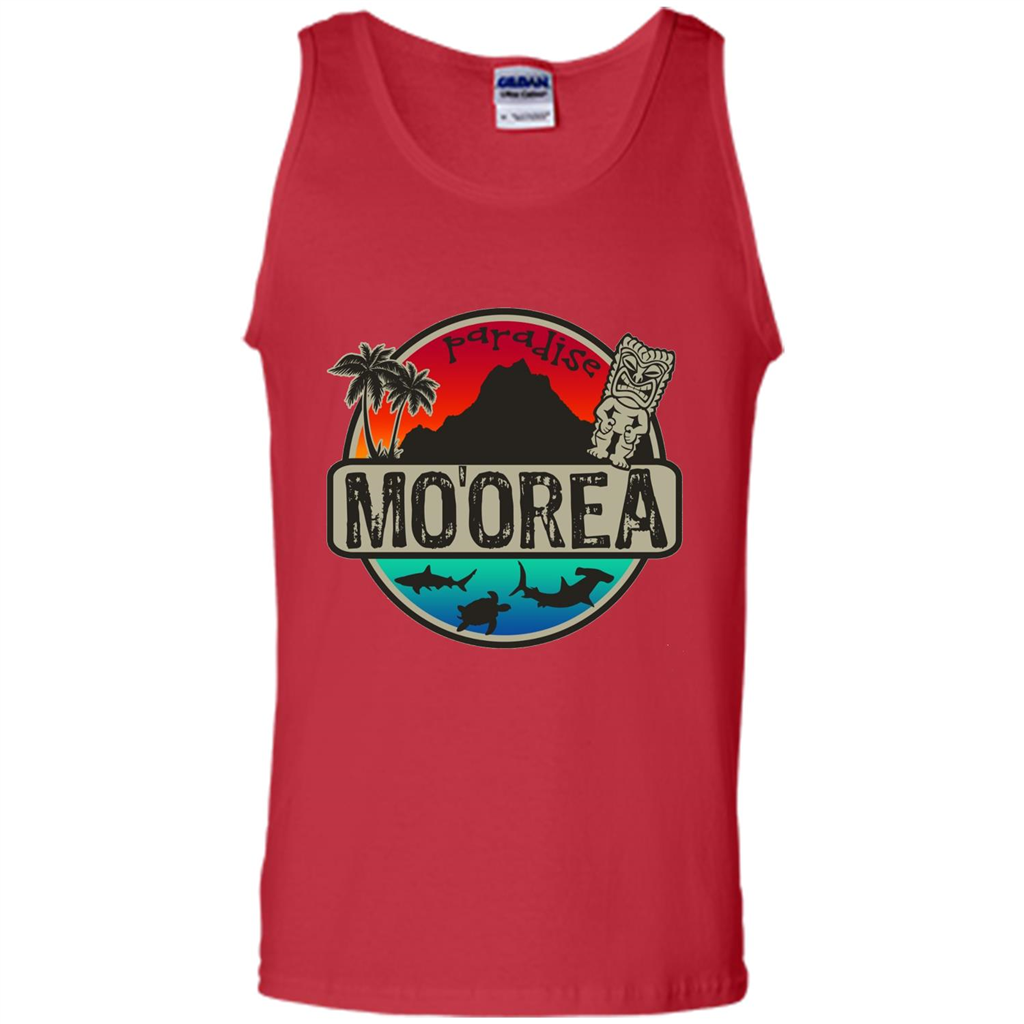Moorea Paradise Tropical T-shirt - Moorea Tahiti Red