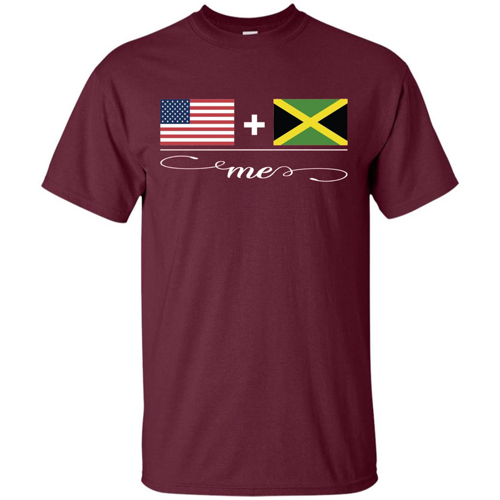 American + Jamaican = Me USA and Jamaica Flags T-shirt Maroon